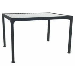 Pergola bioclimatique motorisée noir sable avec lames blanches Green Outside Actual - 4 x 3 m
