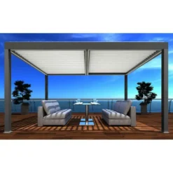 Pergola motorisée coloris noir Eris - 400 x 400 cm
