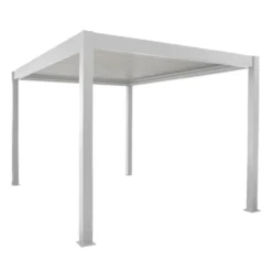 Pergola Zephir autoportée manuelle coloris blanc en aluminium - 3 x 4 m