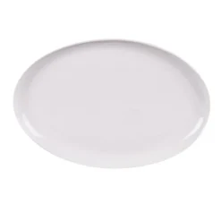 Petit plat ovale en porcelaine blanche Ecume - 25 x 17 cm