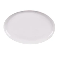 Petit plat ovale en porcelaine blanche Ecume - 25 x 17 cm