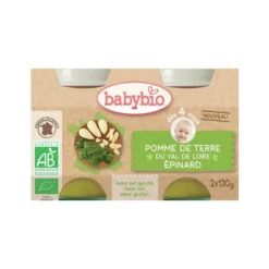 Petits pots pomme de terre et épinards Babybio 2 x 130 g