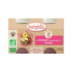 Petits pots pomme fraise mes fruits Babybio 2 x 130 g