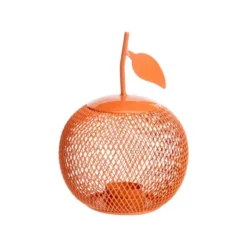 Photophore forme orange en métal grillagé - Ø 12 x H 19 cm