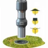 Pied de parasol droit pour mât coloris gris en aluminium Gard&Rock - Ø 8 x 28 cm