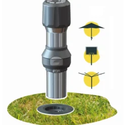Pied de parasol droit pour mât coloris gris en aluminium Gard&Rock - Ø 8 x 28 cm