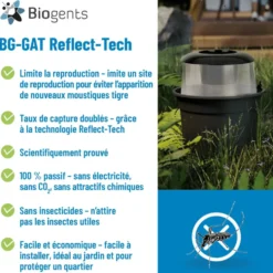 Piège d'extérieur à moustiques tigre coloris noir Biogents BG-GAT