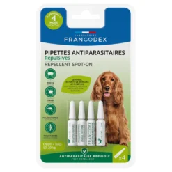Pipettes antiparasitaires répulsives pour chien 10 à 20 kg Francodex - 4 x 2 ml
