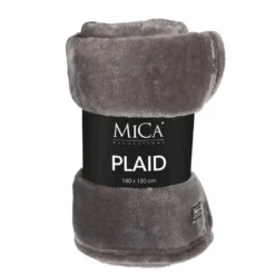 Plaid anthracite en polyester Mica Famke - 180 x 130 cm