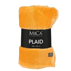 Plaid polaire jaune Mica Famke - 180 x 130 cm