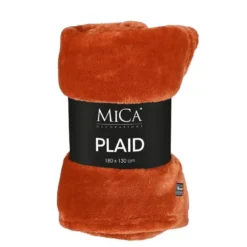 Plaid polaire terracotta Mica Famke - 180 x 130 cm