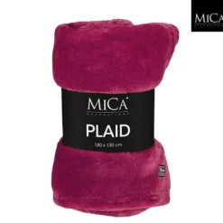 Plaid rouge bordeaux en polyester Mica Famke - 180 x 130 cm