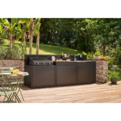 Plancha au gaz pour 10 à 15 personnes coloris noir en acier 7500 W Forge Adour Origin - 79,7 x 55,3 x 24,4 cm