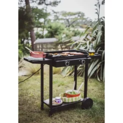 Plancha électrique pour 8 à 10 personnes coloris noir en acier Forge Adour Base 60 - 62 x 47,8 x 19,4 cm