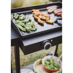 Plancha électrique pour 8 à 10 personnes coloris noir en acier Forge Adour Base 60 - 62 x 47,8 x 19,4 cm