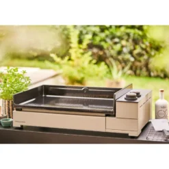 Plancha Premium électrique 60 coloris noir en acier Forge Adour - 75,3 x 44,1 x 24,1 cm