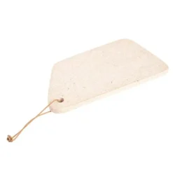 Planche à découper Terrazo beige avec cordelette en cuir 40x23 cm