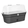 Plateau de culture en plastique recyclé coloris living noir avec couvercle serre Elho Green Basics Allin1 taille M - 18 x 32 x 13,2 cm