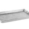 Plateau rectangulaire martelé coloris gris en aluminium - 39 x 24 x 2,5 cm