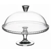 Plat sur pied avec cloche coloris transparent en verre - 32 x 32 x 26 cm
