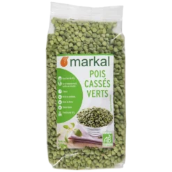 Pois cassés verts bio en sachet de 500 g