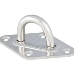 Pontet en inox sur platine losange Ø 8 cm