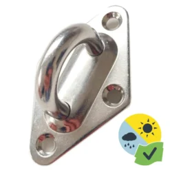 Pontet pour voile d'ombrage coloris gris en inox Gard&Rock - Ø 8 cm