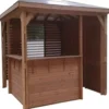 Pool house Blueterm Foresta bois coloris beige en bois traité haute température - 3,79 x 3,79 m