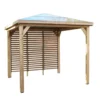 Pool house Blueterm Foresta bois coloris beige en bois traité haute température - 3,79 x 3,79 m