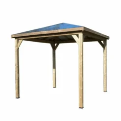 Pool house Blueterm Foresta bois coloris beige en bois traité haute température - 3,79 x 3,79 m