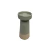 Porte bougie en céramique bicolore naturel/vert grand modèle - Ø 10 x H 23 cm