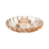 Porte-bougie rond forme coupelle en verre pêche - Ø 11,5 x H 3 cm