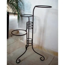 Porte-plantes 3 pots gris