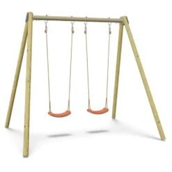 Portique 2 balançoires avec siège bébé en métal Trigano - 2,32 m
