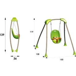 Portique pliable avec siège balançoire pour bébé