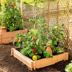 Potager carré en bois de sapin PEFC - 90 x 90 x 16 cm