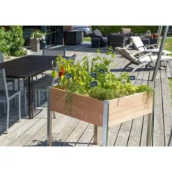 Potager carré en bois sur pieds Mon Petit Potager gamme Design petit modèle - 65 x 60 x 80 cm