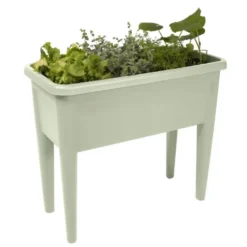 Potager sur pieds Green Basics Elho® coloris stone green 56 L - 75,5 x 36,5 x 65 cm