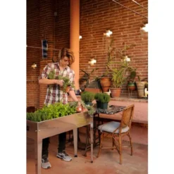 Potager urbain en acier galvanisé 95x35x80 cm
