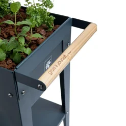 Potager urbain à roulettes anthracite 75x35x80cm