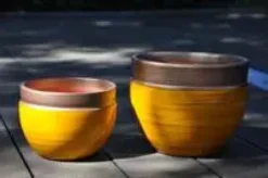 Pot Austral Ibiza Sunshine en terre cuite émaillée H 13 x Ø 16 cm