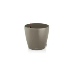 Pot brun sable Lechuza Classico color kit complet - Ø 21,5 x H 20,5 cm