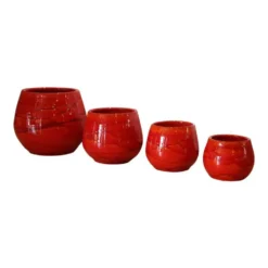 Pot Cancale soleil couchant en terre cuite émaillée H 21 x Ø 21 cm