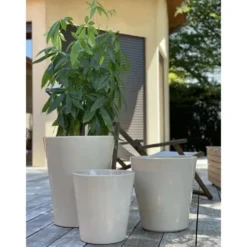 Pot coloris beige en terre émaillée Sydney - Ø 34 cm
