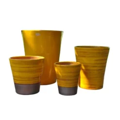 Pot coloris ibiza sunshine en terre émaillée Les Poteries d'Albi Sydney - Ø 25 cm x H 29 cm