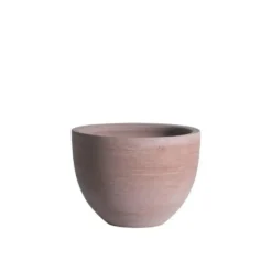 Pot Cuvier bas contemporain en terre claire H 18 x Ø 25 cm