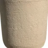 Pot cylindrique en polyéthylène coloris sable Chapelu Stone - Ø 40 x H 46 cm
