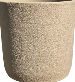 Pot cylindrique en polyéthylène coloris sable Chapelu Stone - Ø 40 x H 46 cm