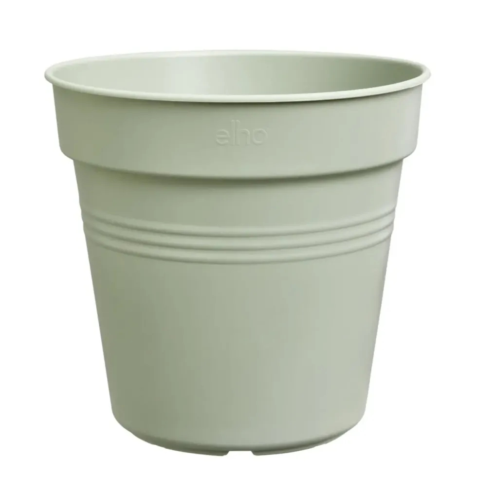 Pot de culture en polypropylène vert pierre Elho Green basics - Ø 13 x H 12 cm