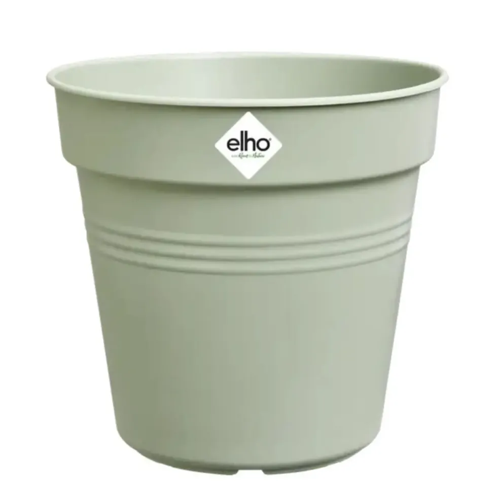 Pot de culture en polypropylène vert pierre Elho Green basics - Ø 13 x H 12 cm